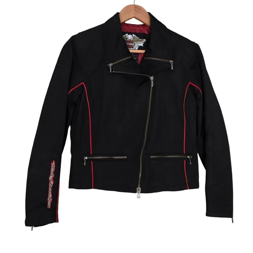 Women's - Harley Davidson Embroidered Moto Jacket, Size Small